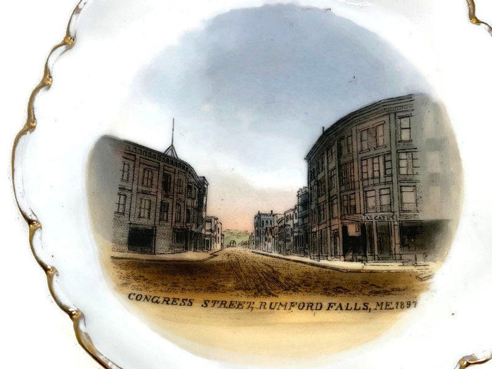 Antique Rumford Falls Maine Souvenir Dish Made in Germany at Duckwells