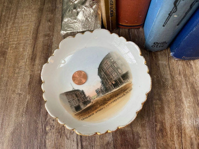 Antique Rumford Falls Maine Souvenir Dish Made in Germany at Duckwells