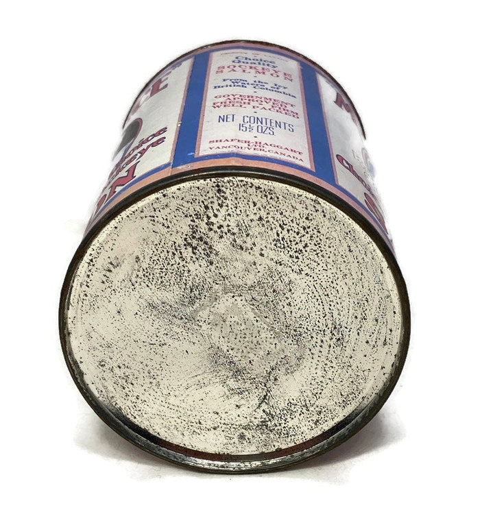 Antique Salmon Tin Can Coin Bank at Duckwells