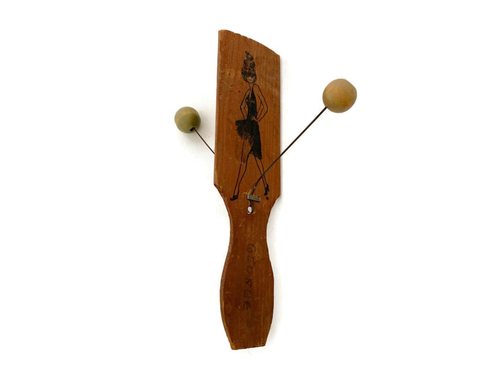 Antique Wood Toy, Dancing Jig Noisemaker at Duckwells