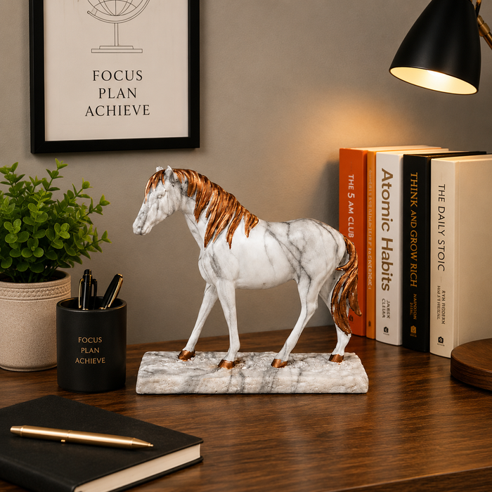Archies white Hours Figurine With gold Accents