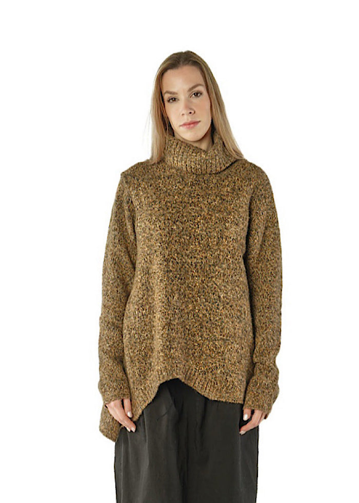 ASYMMETRIC MÉLANGE KNITTED PULLOVER