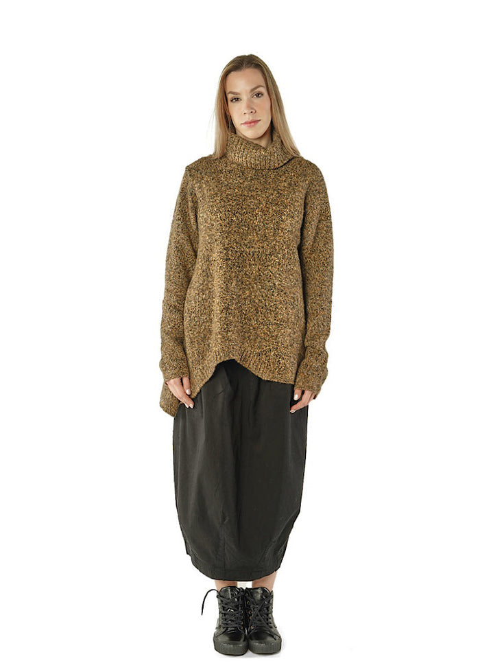 ASYMMETRIC MÉLANGE KNITTED PULLOVER