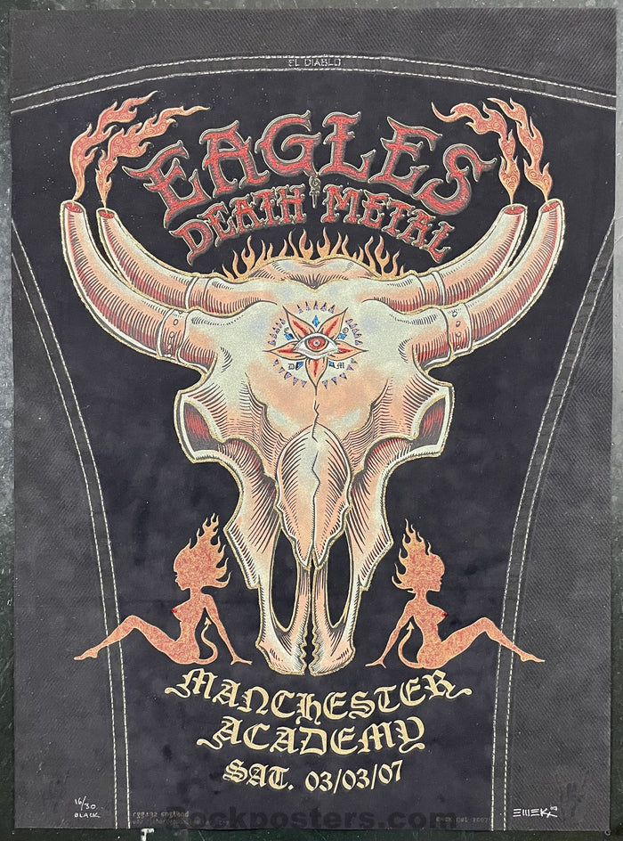 AUCTION - Eagles of Death Metal - Manchester '07 - Emek - Black Velvet - Edition of 30  - Mint - SF Rock Posters & Collectibles