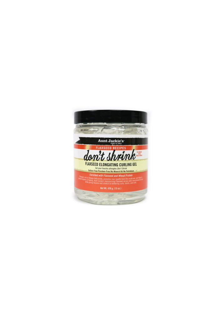 Aunt Jackie's Flaxseed Don’t Shrink Curling Gel 426 g – Curl Defining Gel voor Lange, Veerkrachtige Krullen