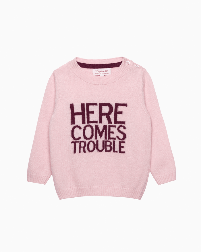 Confiture Jumper Baby Here Comes Trouble Jumper in Pink