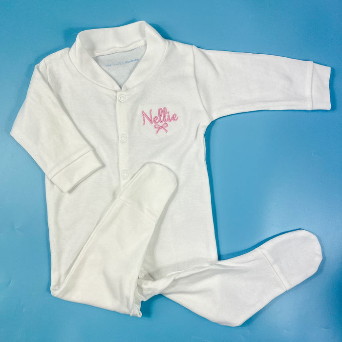 Babygrow with Name and Bow