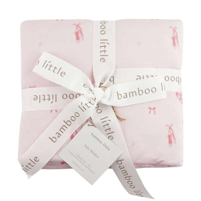 baby blanket with ballerina print, can be used as a stroller blanket