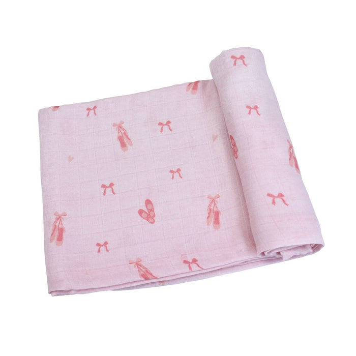 muslin baby swaddle made from viscose from bamboo with ballerina print