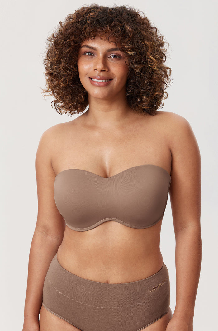 Women's Bandeau Strapless Bra Brown Purple