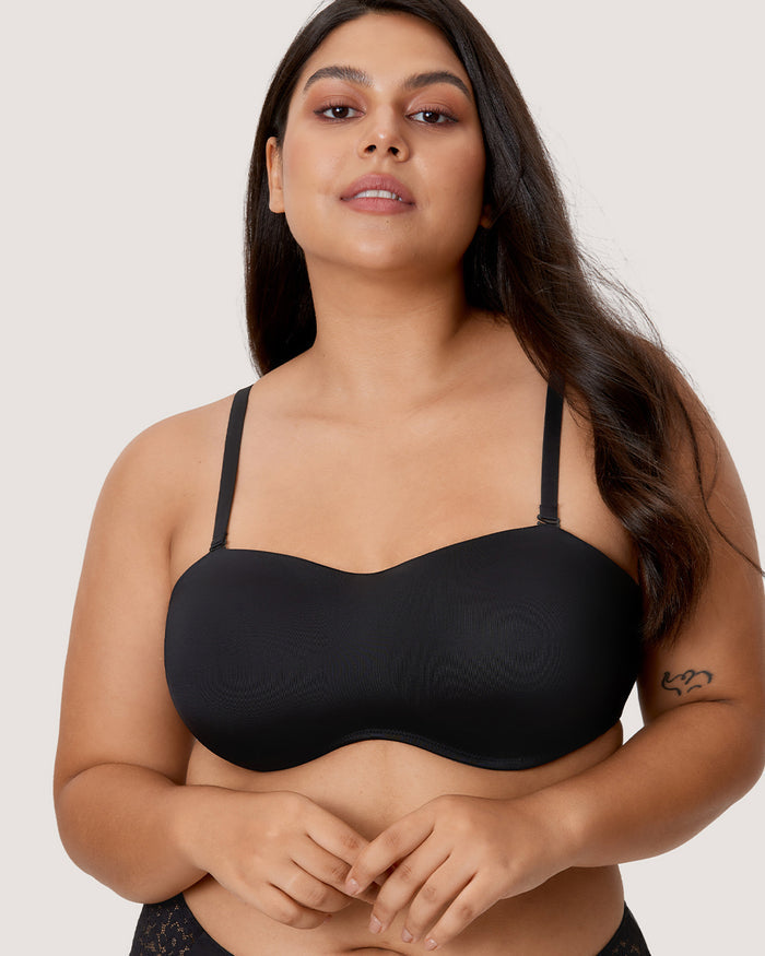 Women's Bandeau Strapless Bra Black
