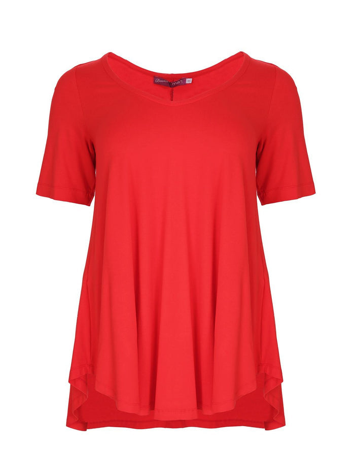 Basic curve hem red top - Mat
