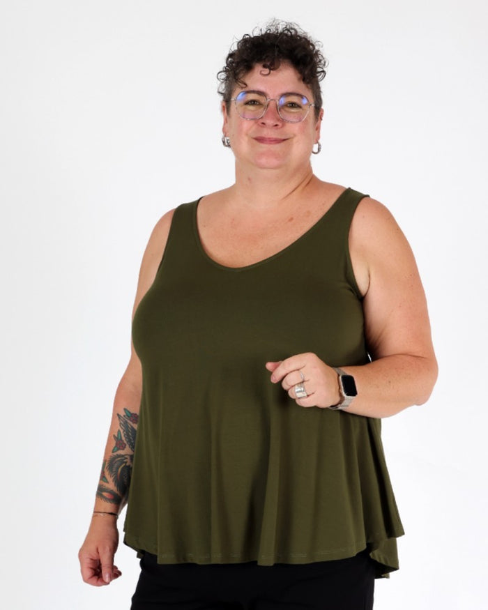 Basic khaki tank top - Mat