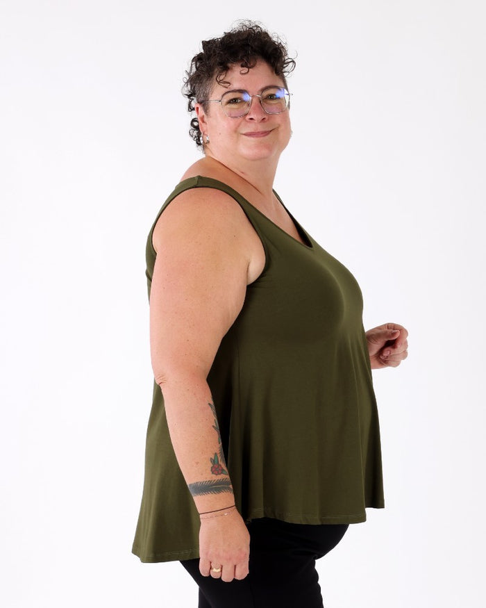 Basic khaki tank top - Mat