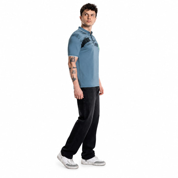 Men's Printed Polo T-Shirt | Fancy Collar Half Sleeve | Imported Tencil Lycra Fabric | 220-225 GSM | Regular Fit | Casual & Daily Wear - ANS Billion