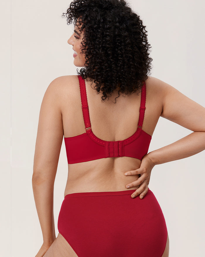 Women's Beauty Lace Bra Dark Red