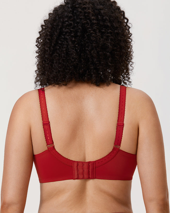 Women's Beauty Lace Bra Dark Red