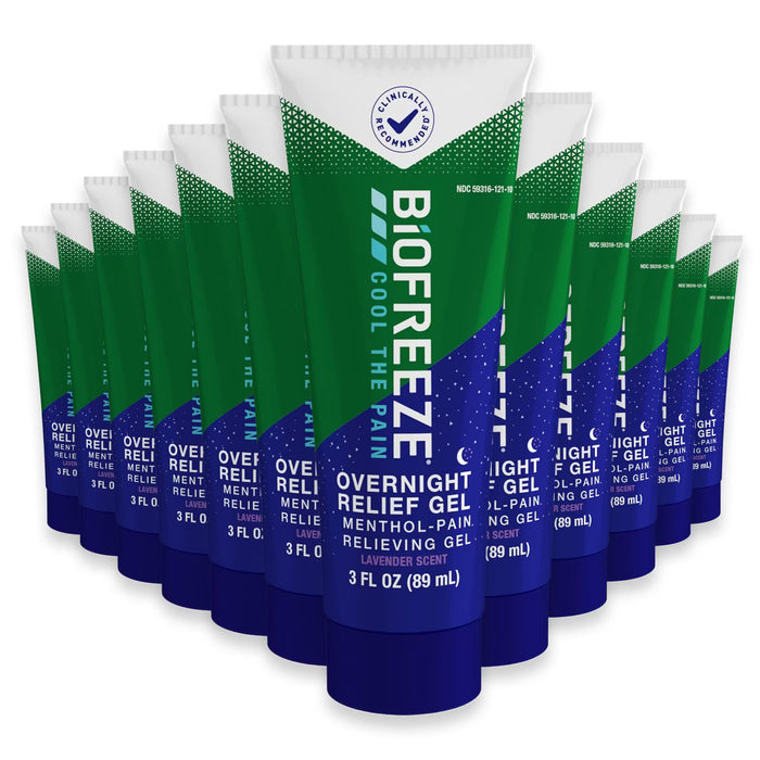 Biofreeze Overnight Menthol Pain Relief Gel with Lavender - 3 oz - 24 Pack