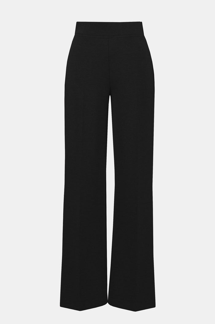 Black Scuba Jersey Wide-Leg Pull-On Pants - Joseph Ribkoff