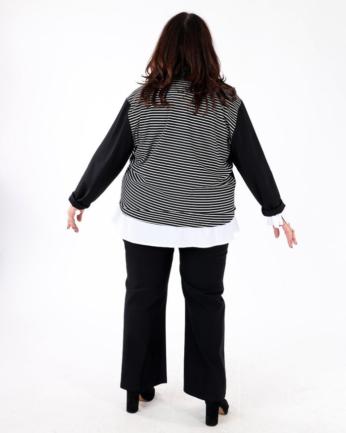 Black Scuba Jersey Wide-Leg Pull-On Pants - Joseph Ribkoff