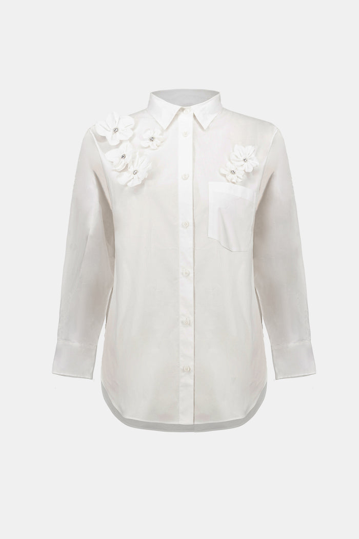 Blouse à fleurs 3D et strass - Joseph Ribkoff