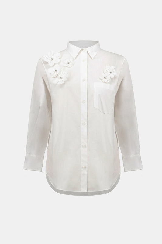 Blouse à fleurs 3D et strass - Joseph Ribkoff