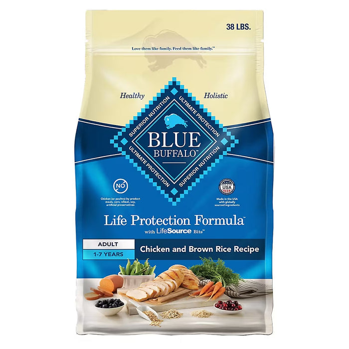 Blue Buffalo Life Protection Formula Adult Dry Dog Food, Chicken & Brown Rice, 38 lb