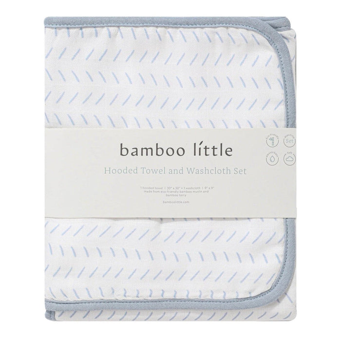 Blue Dash Hooded Towel Set