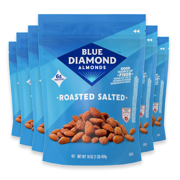 Blue Diamond Roasted Salted Almonds - 16 oz - 6 Pack