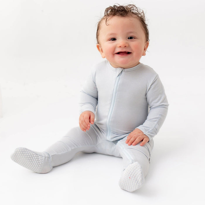 blue baby footie pajamas