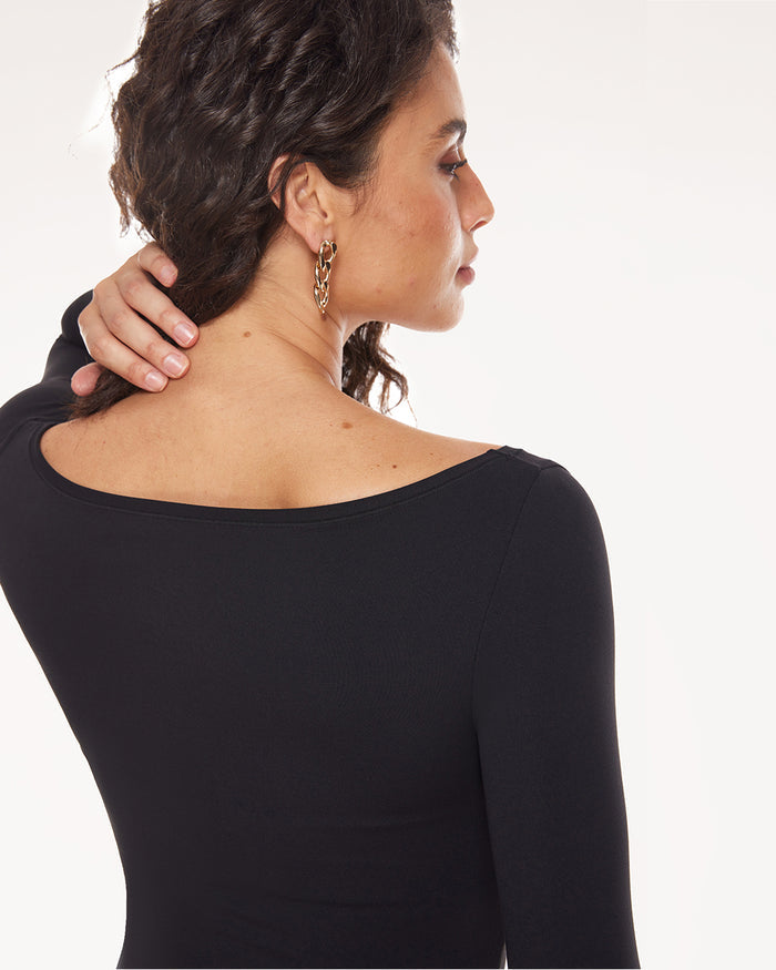 Boat Neck Long Sleeve Bodysuit