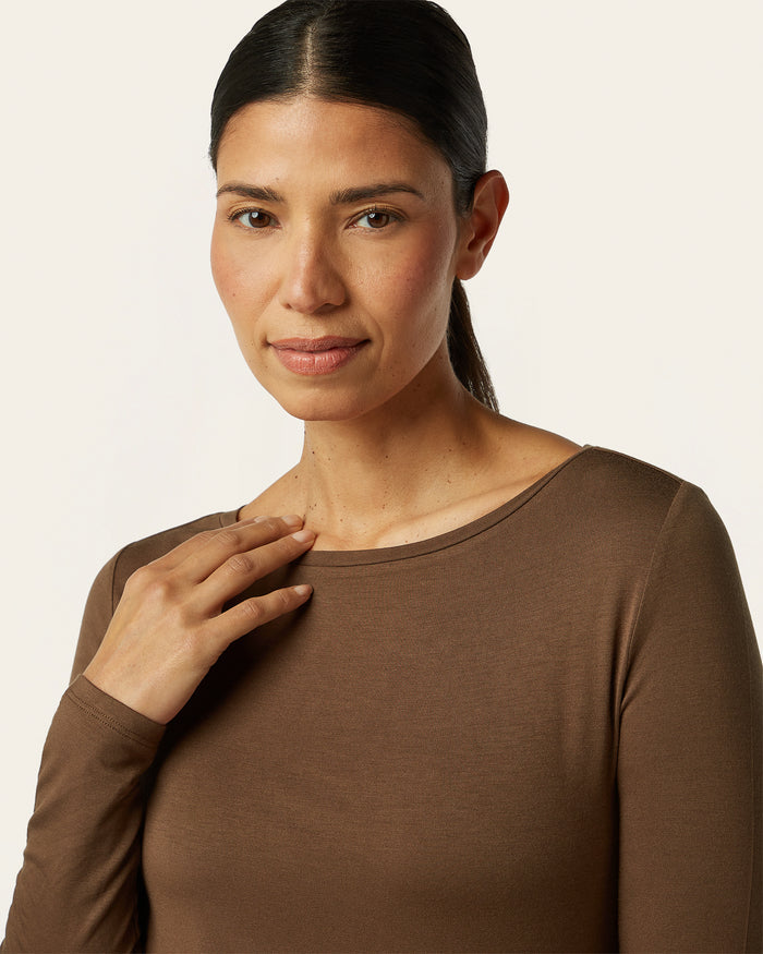 Boatneck Knit - Brown