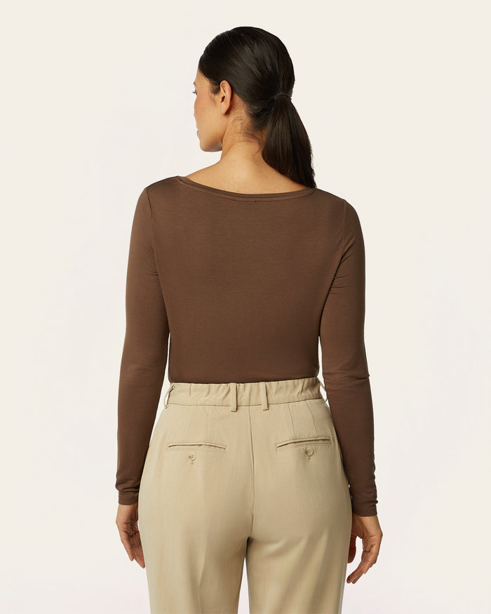 Boatneck Knit - Brown