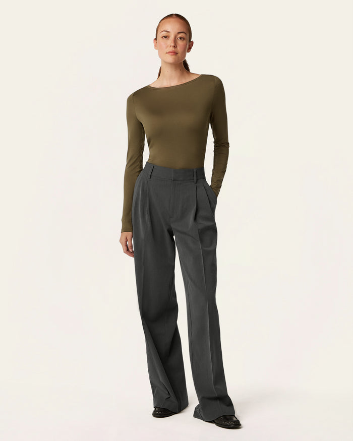 Boatneck Knit - Dark Olive