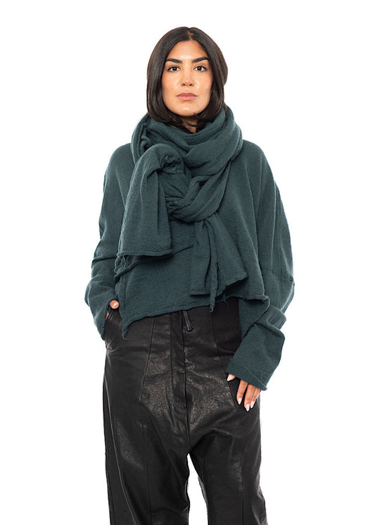 BOILED WOOL POCKET SCARF
