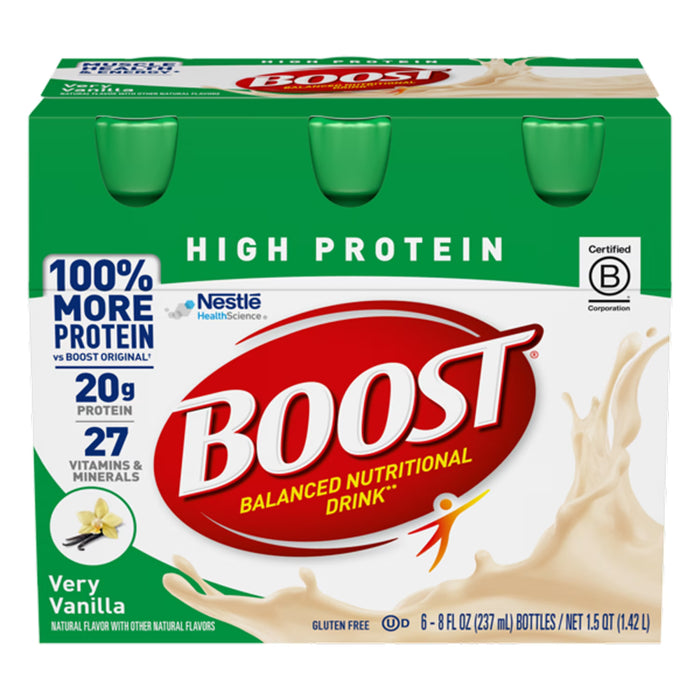 BOOST High Protein Very Vanilla Nutritional Drink 8 oz - 6 Ct - 4 Pack