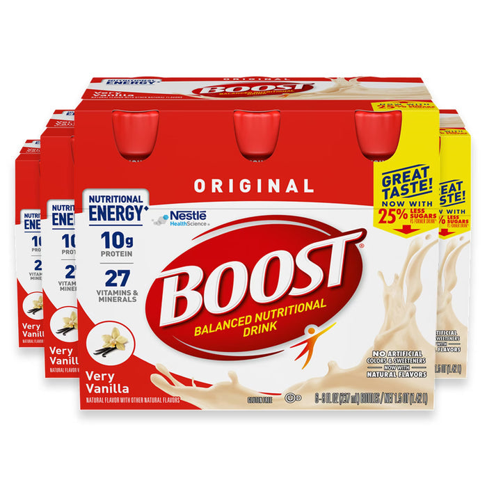 BOOST Original Very Vanilla Nutritional Drink 8 oz - 6 Ct - 4 Pack