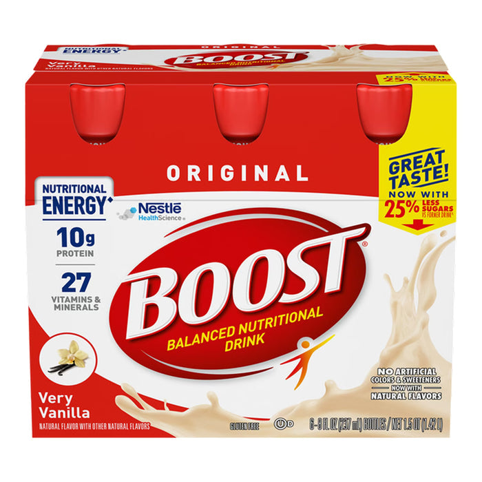 BOOST Original Very Vanilla Nutritional Drink 8 oz - 6 Ct - 4 Pack