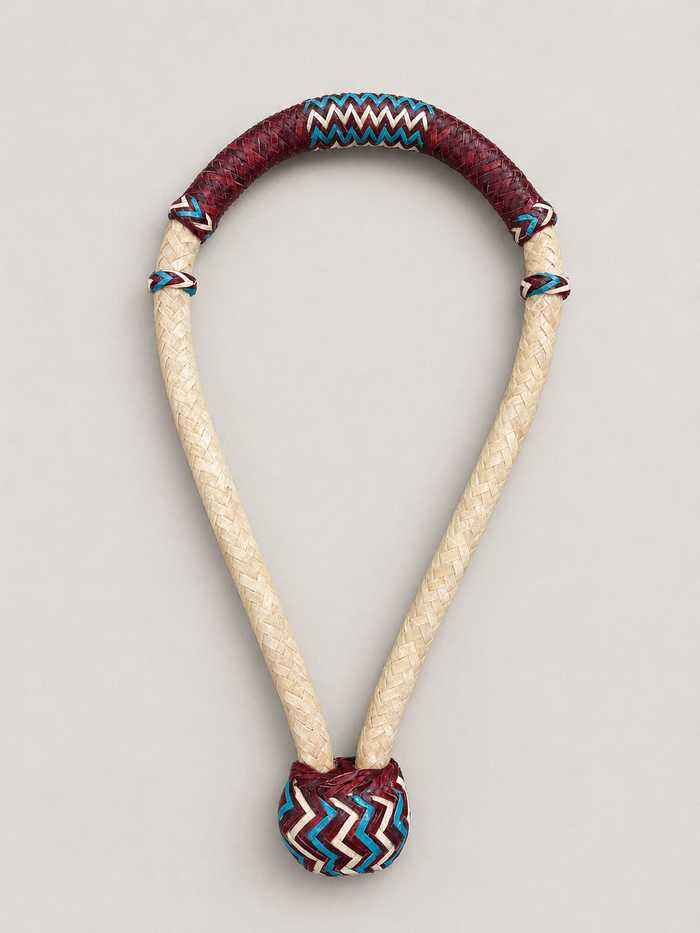 Bosal - B09 - 5/8" 16 Plait with Spacer Natural, Burgundy and Blue