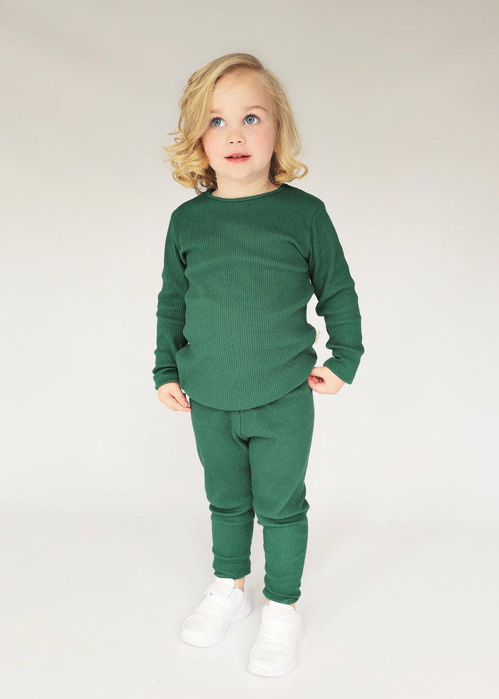 Bottle Green Ribbed Tracksuit