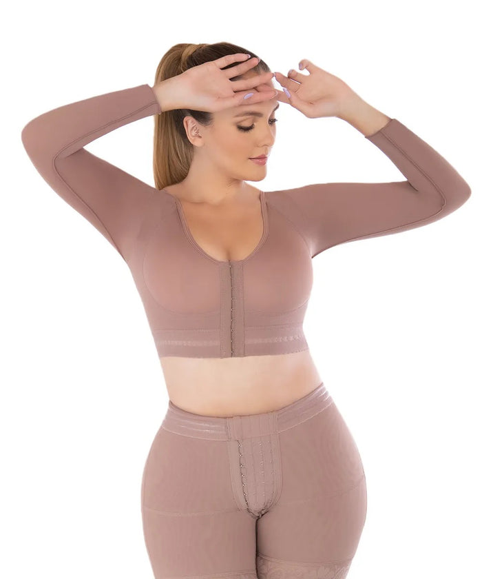 BRA WITH COMPRESSION SLEEVES