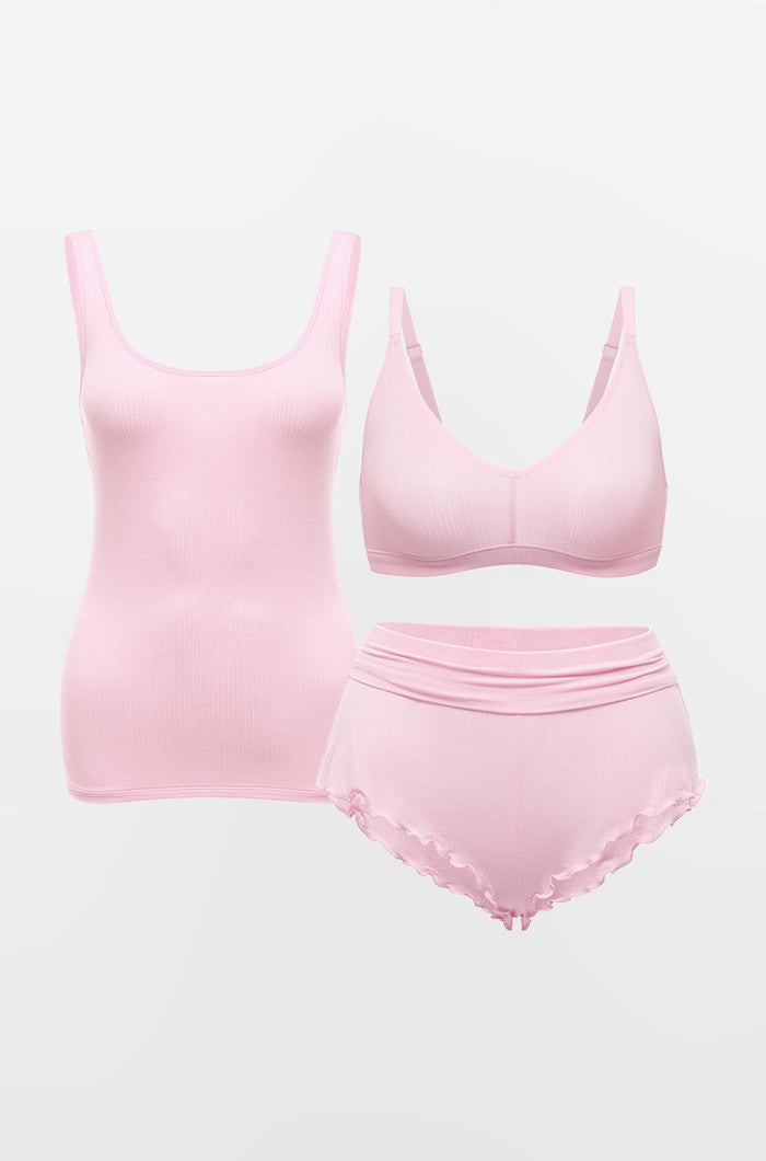 Bralette & Tank & Shorts 3 Set