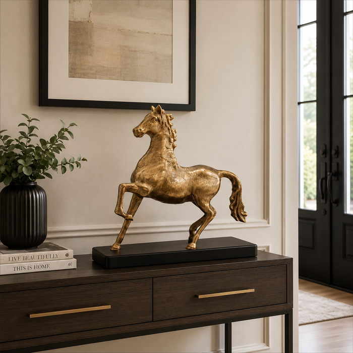 Brass Running Horse Showpiece