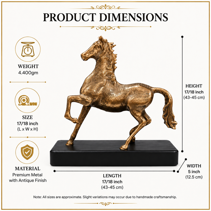 Brass Running Horse Showpiece