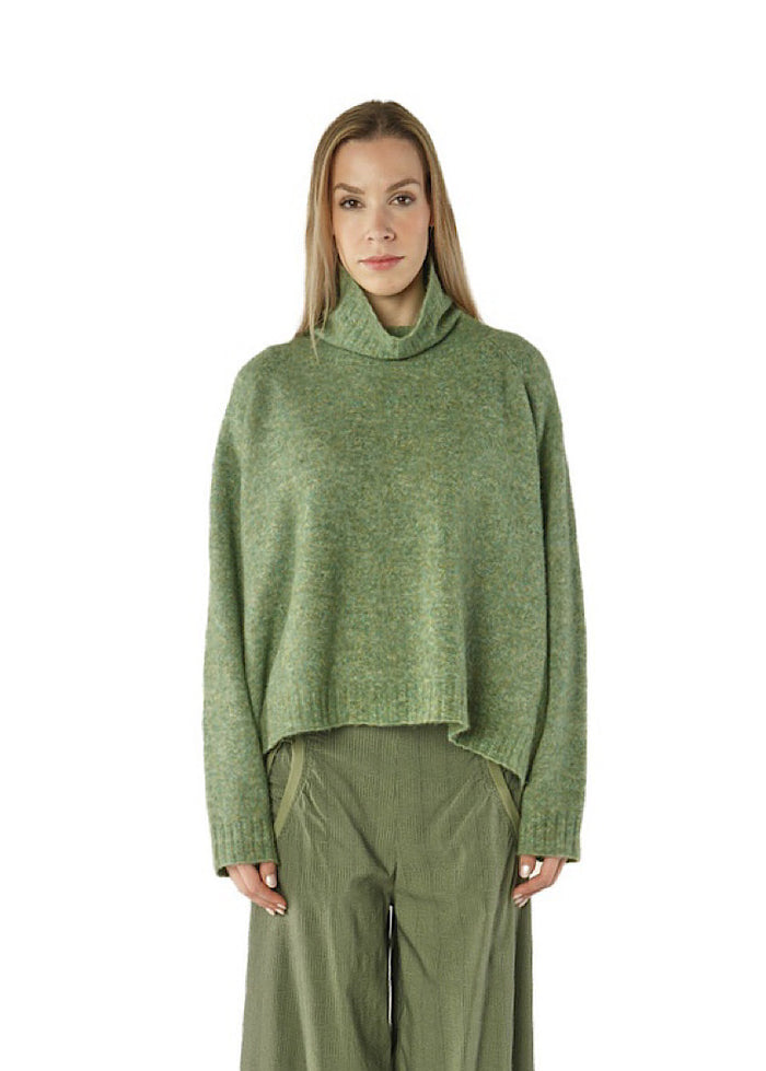 BRUSHED MÉLANGE KNITTED PULLOVER