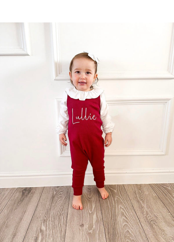 Burgandy Ribbed Romper