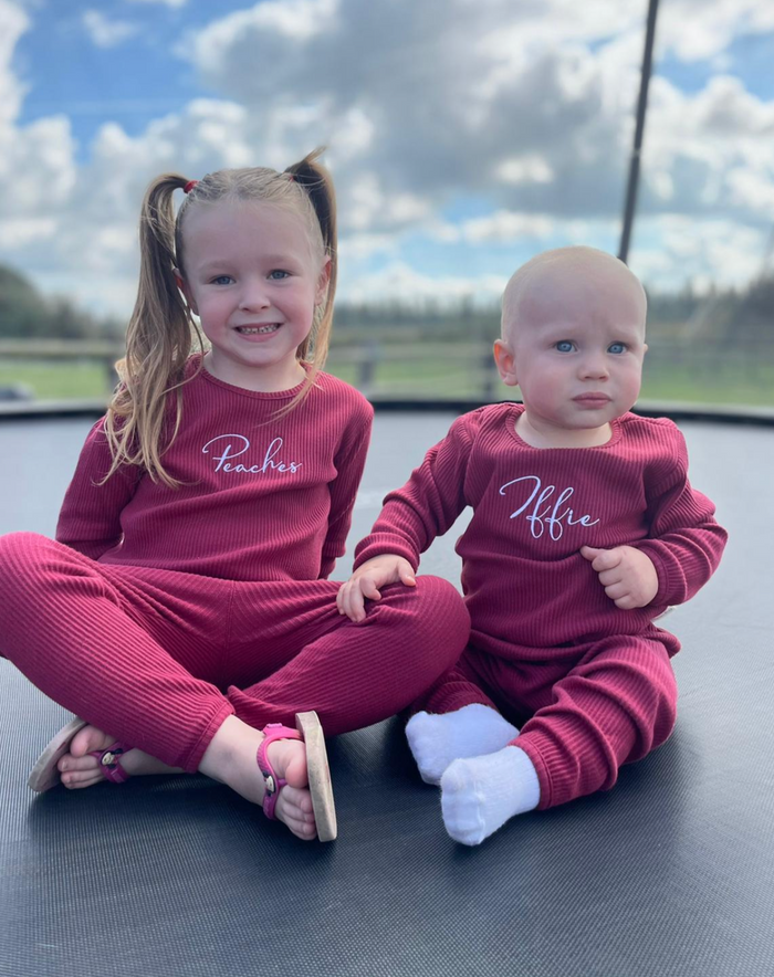 Burgandy Ribbed Tracksuit