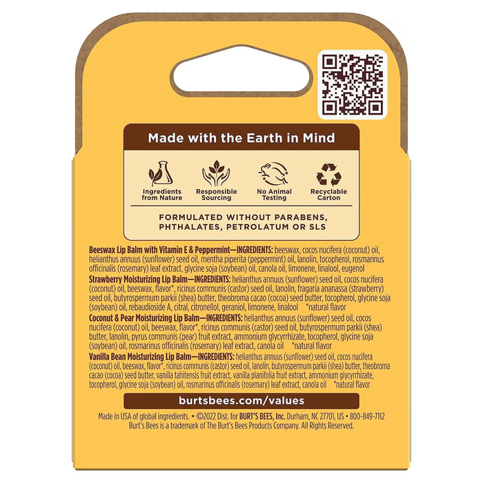Burt’s Bees Moisturizing Lip Balm 0.15 oz - 4 Ct - 12 Pack