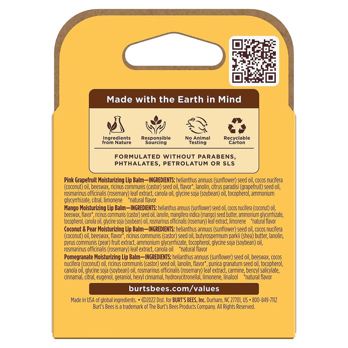 Burt’s Bees Superfruit Lip Balm 0.15 oz - 4 Ct - 12 Pack