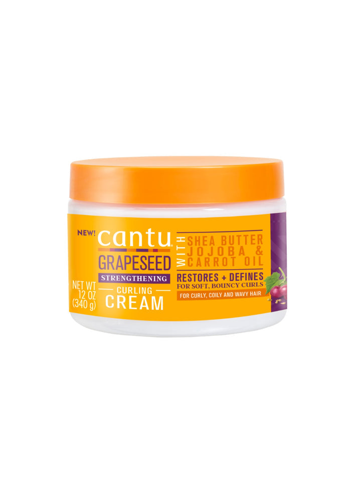 Cantu Grapeseed Curling Cream 340g – Hydraterende Curl Cream met Druivenpitolie voor Pluisvrije Krullen